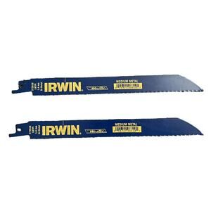 2 IRWIN 372818 8” 18TPI. 1,4 mm. BI-METAL. RECIPROCATING SAW BLADES -NEW!